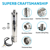 {{ 3in Deep Well Solar Bore Pump 48V 750W Submersible MPPT Screw Pump 140M }} - Buy Car Parts Online at {{ Kaka Auto Parts }}.