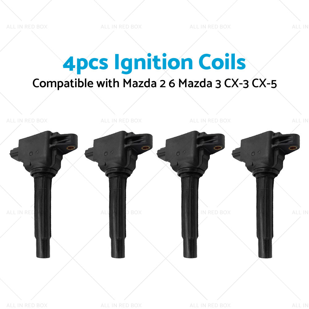 {{ 4x Ignition Coil Suitable for Mazda 2 6 Mazda 3 SP20 SP25 CX-3 CX-5 CX-9 }} - Buy Car Parts Online at {{ Kaka Auto Parts }}.