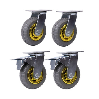 compare product 4x 6 Inch (150mm) Heavy Duty Swivel Caster Wheels 1000KG Load, 2 With Brakes Suitable For Universal