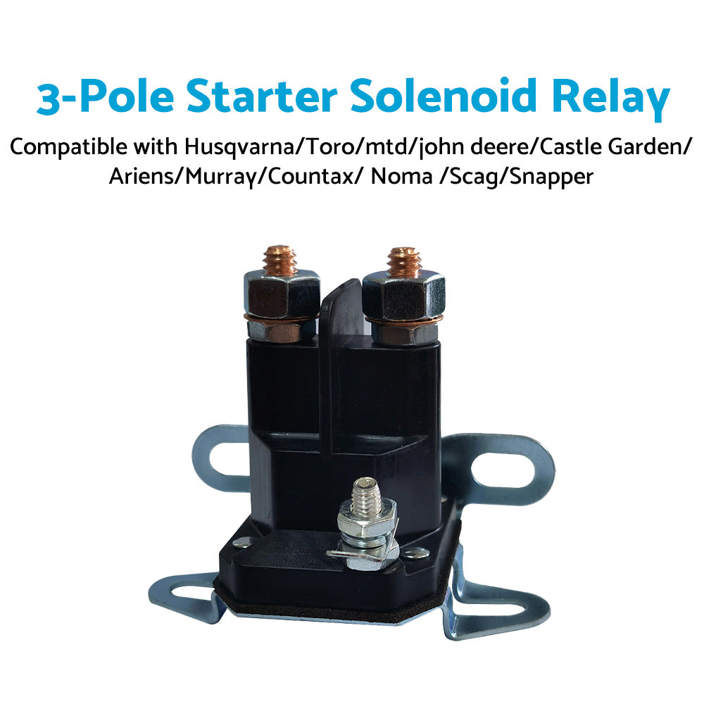 {{ Ride On Lawn Mower Starter Solenoid 3 Terminal 12 Volt Bottom Or Side-Mount Moto }} - Buy Car Parts Online at {{ Kaka Auto Parts }}.