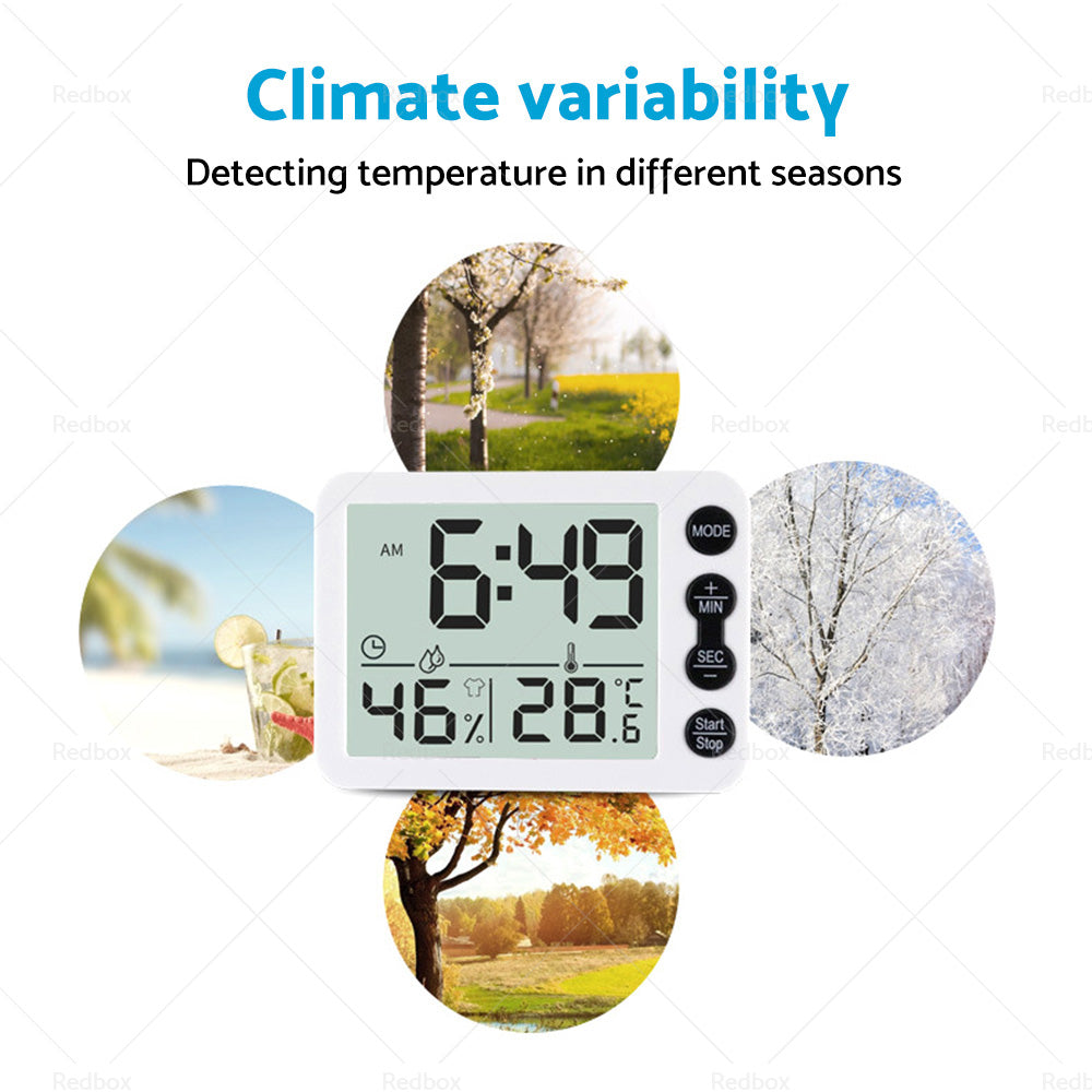 {{ Small Mini Digital Clock Temperature 鈩 Alarm Travel LCD LED Battery Black White }} - Buy Car Parts Online at {{ Kaka Auto Parts }}.