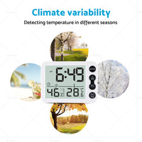 {{ Small Mini Digital Clock Temperature 鈩 Alarm Travel LCD LED Battery Black White }} - Buy Car Parts Online at {{ Kaka Auto Parts }}.