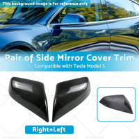 {{ 2x Real Carbon Fiber Wing Side Mirror Cover Trim Suitable For Tesla Model S }} - Buy Car Parts Online at {{ Kaka Auto Parts }}.