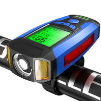USB Rechargeable LED Bicycle Headlight With Horn and Speedometer Suitable For Bike Front