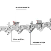 {{ Tungsten Carbide Chain 14in .043 3/8LP 50DL Suitable for Stihl MS170–MS211 }} - Buy Car Parts Online at {{ Kaka Auto Parts }}.