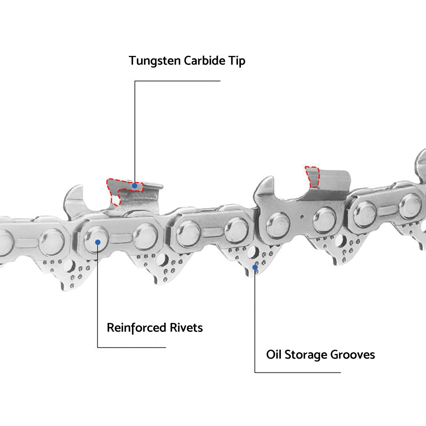{{ 1x 14" Tungsten Chain .043 3/8LP 52DL Suitable For Makita DUC353Z DUC353PT2 }} - Buy Car Parts Online at {{ Kaka Auto Parts }}.
