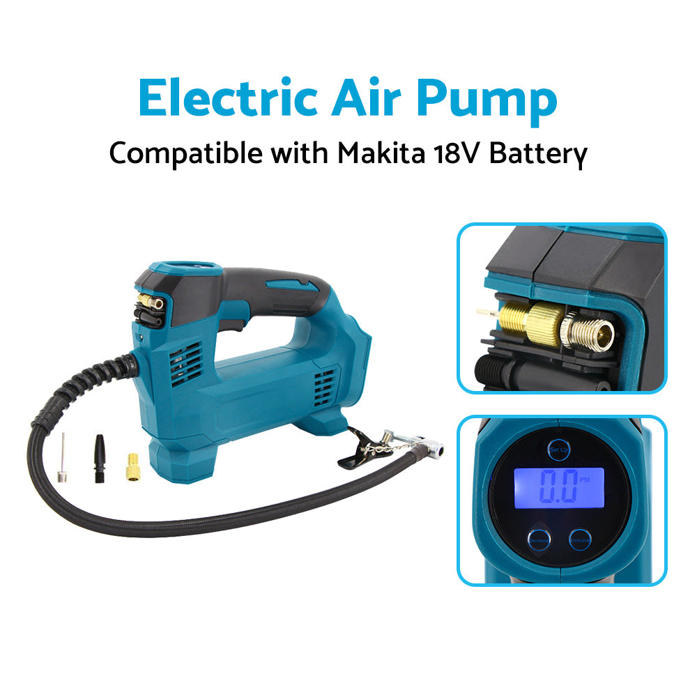 {{ Cordless Digital Tyre LED Inflator Pump Tool Suitable For Makita 18V Battery }} - Buy Car Parts Online at {{ Kaka Auto Parts }}.