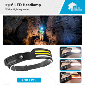 compare product 230 Angle LED Headlamp Head Torch Headlight Rechargeable Super Bright