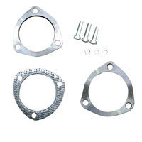 {{ Universal Exhaust Flange Plate Set 304 Stainless Steel 2.5" 63mm 3 Bolt Gasket }} - Buy Car Parts Online at {{ Kaka Auto Parts }}.