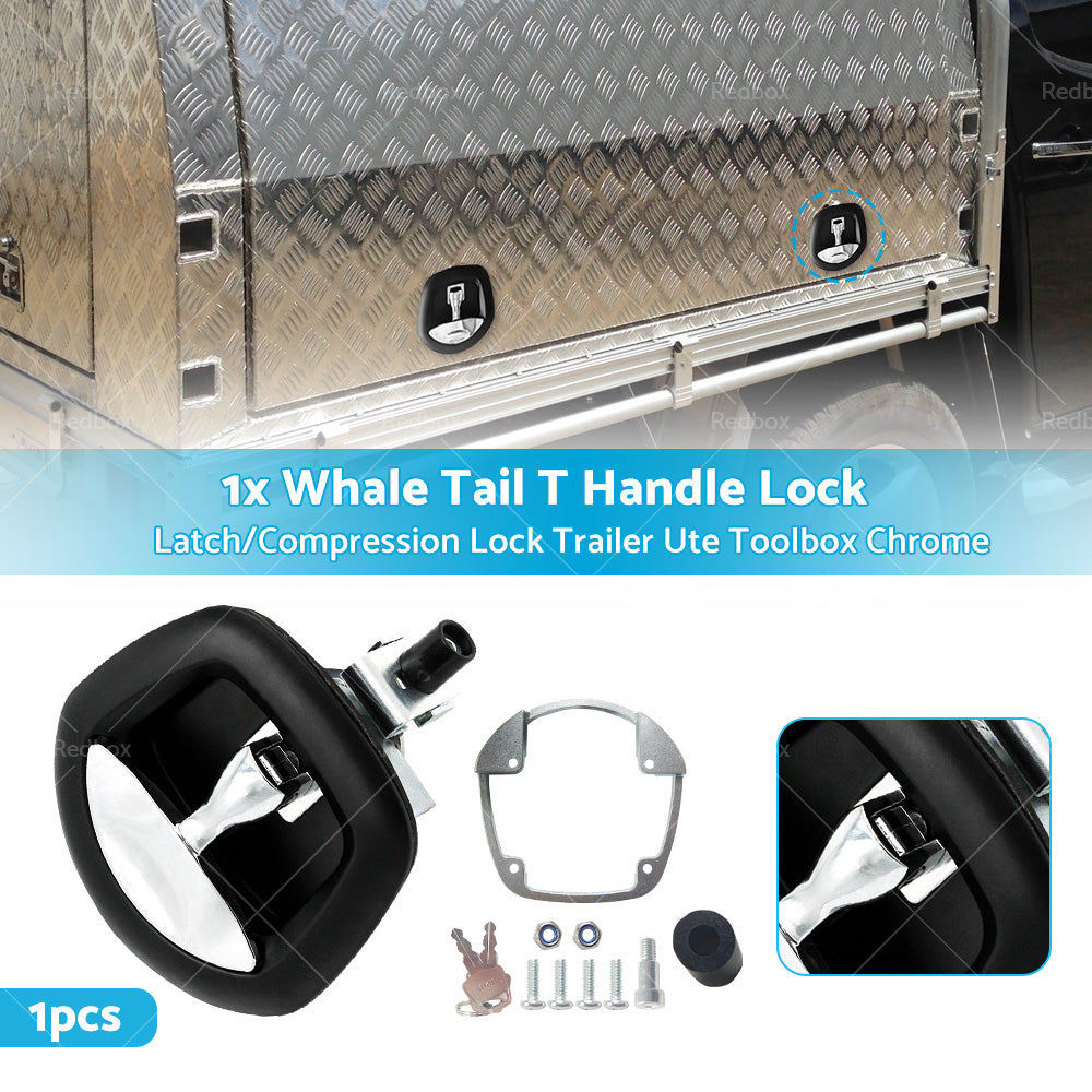 {{ 1x Whale Tail T Handle Lock Latch or Compression Lock Trailer Ute Toolbox Chrome }} - Buy Car Parts Online at {{ Kaka Auto Parts }}.