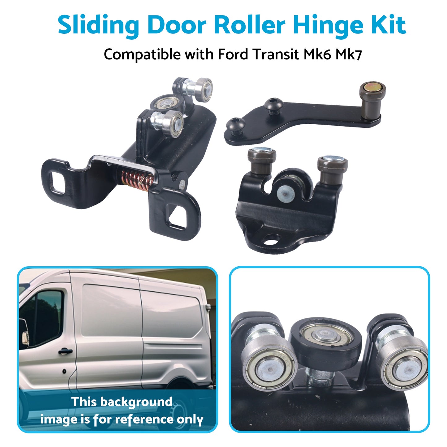 Left Side Door Top Middle Bottom Roller Runner Suitable for Ford Transit MK6 MK7