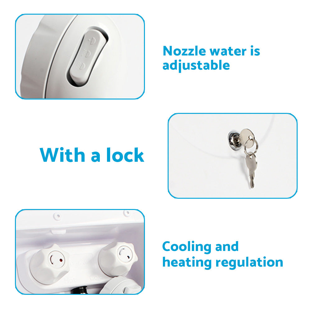 1 Set External RV Caravan Shower Box Exterior Faucet Camper Trailer Boat White