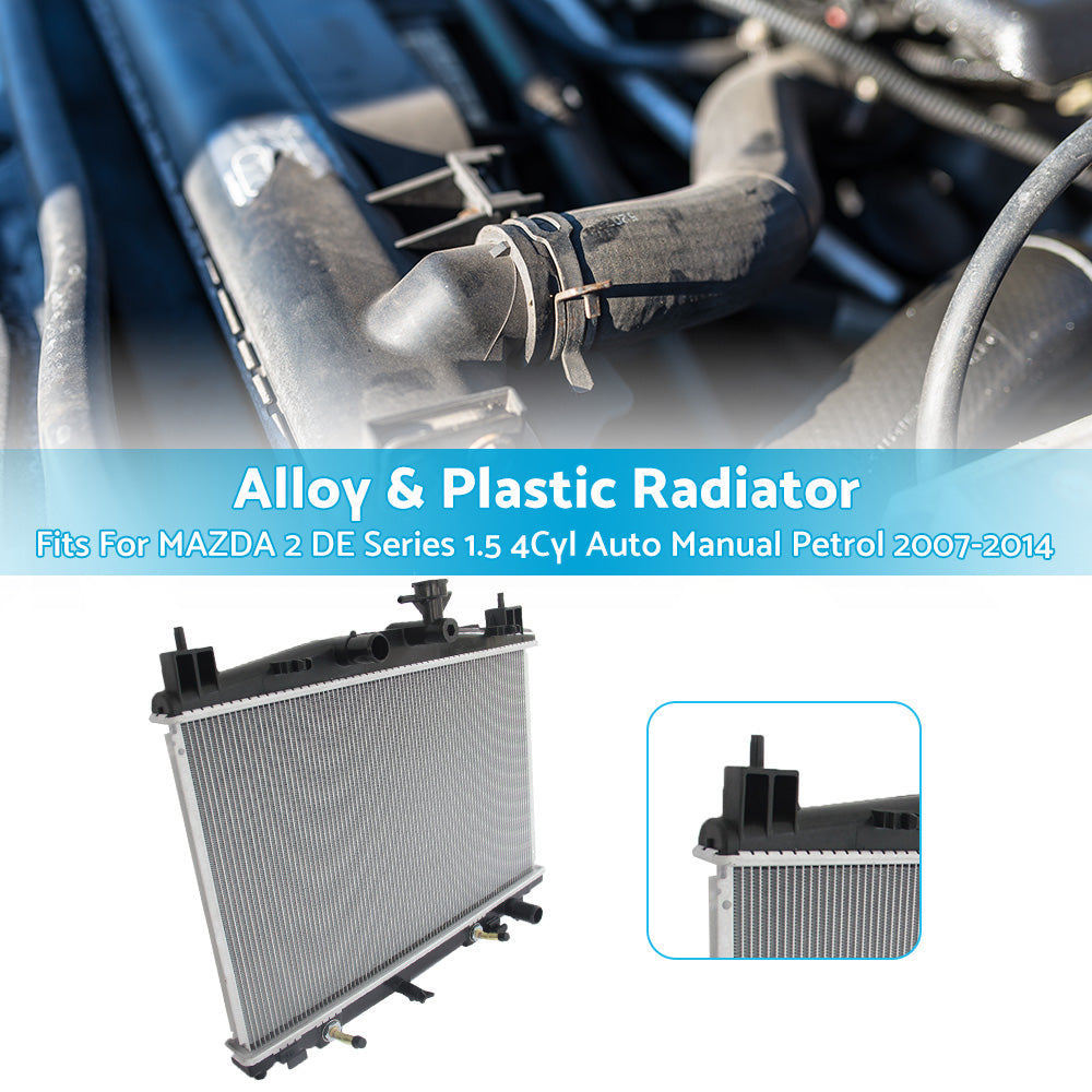{{ RADIATOR for MAZDA 2 DE Series 1. 5 4Cyl Auto Manual Petrol 2007-2014 }} - Buy Car Parts Online at {{ Kaka Auto Parts }}.