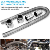 {{ 48inch Flexible Stainless Steel Radiator Hose Kit with Chrome Caps Car Polished }} - Buy Car Parts Online at {{ Kaka Auto Parts }}.