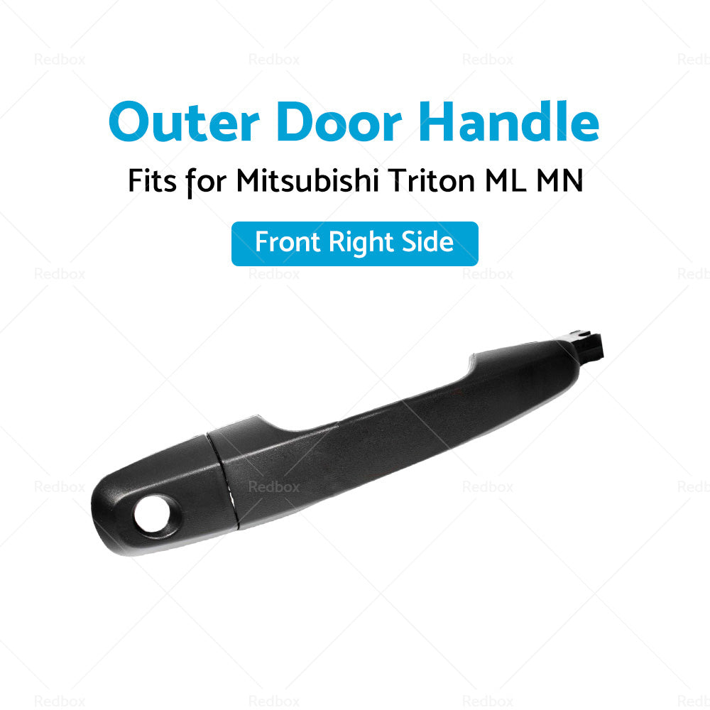 {{ Black Front Right Outer Door Handle Suitable For Mitsubishi Triton ML MN 06-15 }} - Buy Car Parts Online at {{ Kaka Auto Parts }}.
