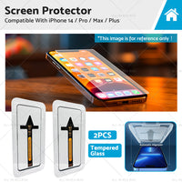 {{ 2PCS Tempered Glass Screen Protector Suitable For iPhone 14/ Pro/ Max/ Plus }} - Buy Car Parts Online at {{ Kaka Auto Parts }}.