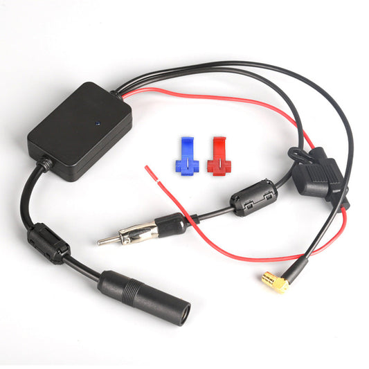 Car AM FM DAB+ Radio Antenna Adapter With Amplifier Booster 12V–24V Universal Fit