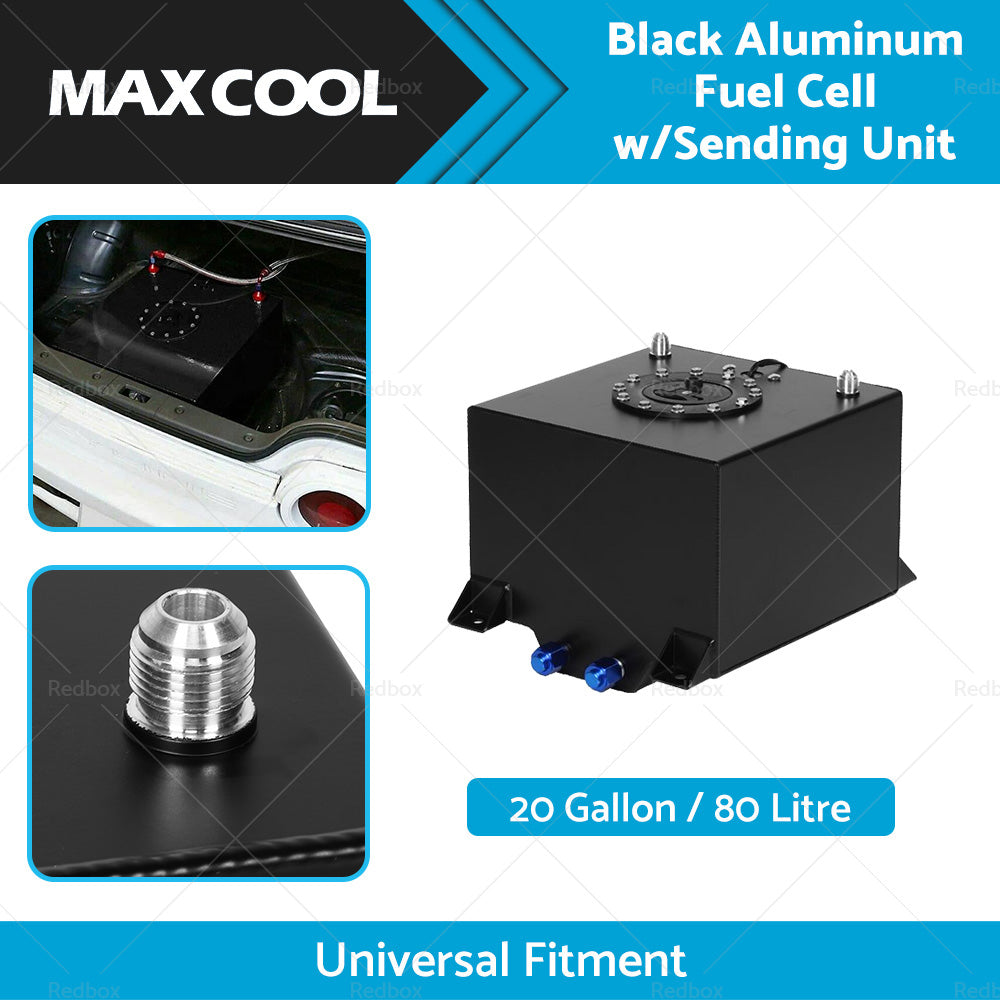 {{ 20 Gallon   80 Litre Black Aluminum Fuel Cell w Sending Unit }} - Buy Car Parts Online at {{ Kaka Auto Parts }}.