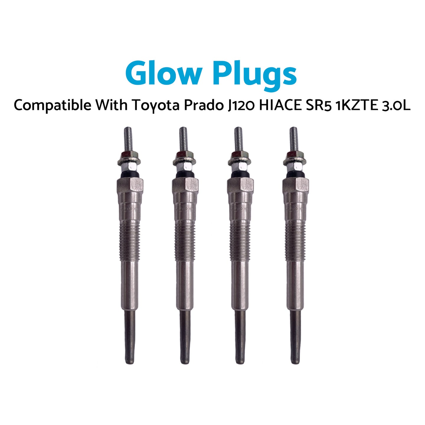 {{ 4Pcs Glow Plugs Suitable for Toyota Prado J120 HIACE SR5 1KZTE 3.0L 19850-67020 }} - Buy Car Parts Online at {{ Kaka Auto Parts }}.