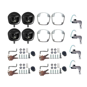 compare product 4x Power Operated Whale Tail T-Handle Folding Lock Suitable For Trailer Canopy Black DC 12V