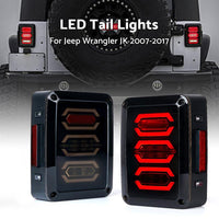 Smoked LED Tail Lights Rear Lamp Suitable For Jeep Wrangler JK 2007-2017