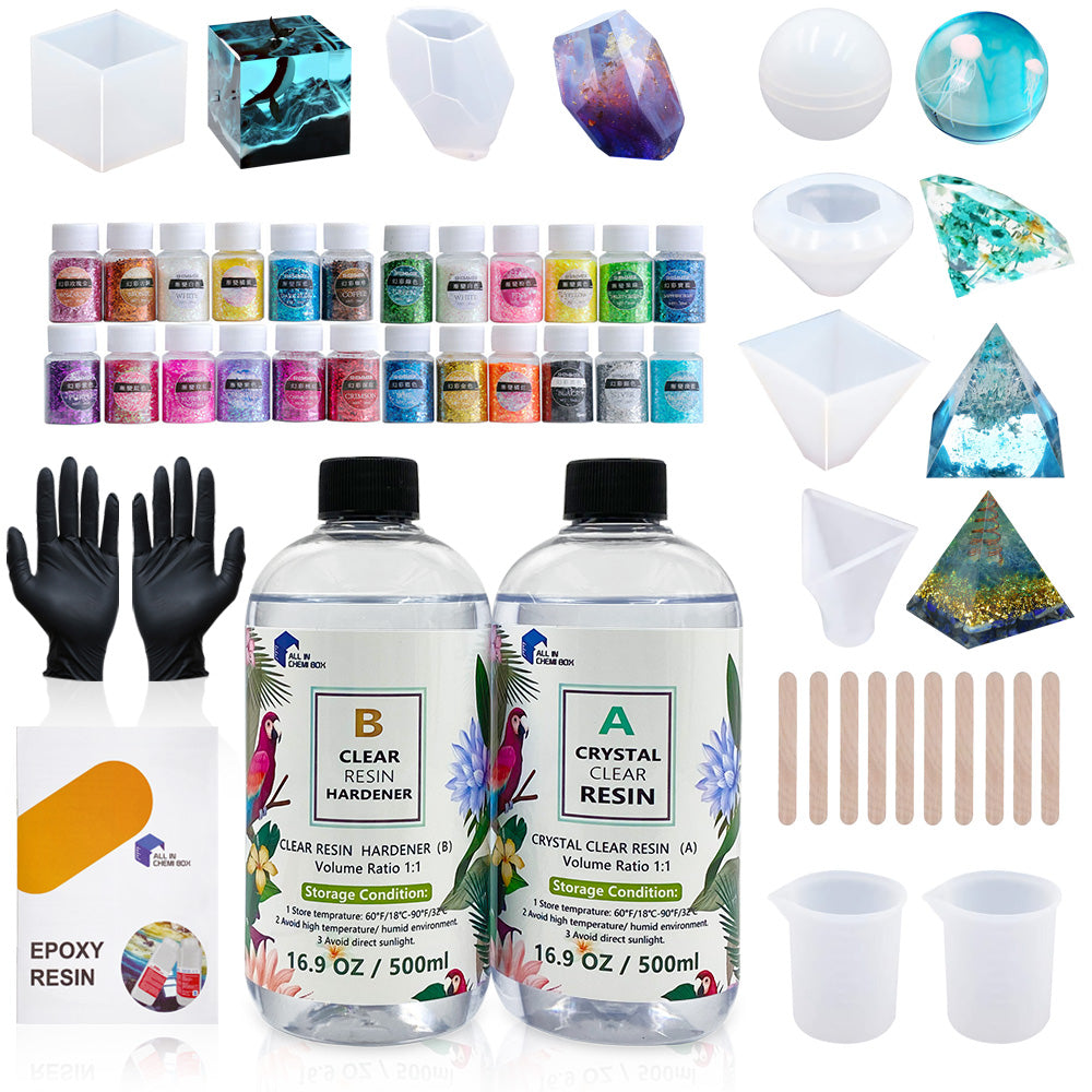 Epoxy Resin 1:1 AB Kit Craft Coating UV Color Pigment Paste Liquid Silicone Mold
