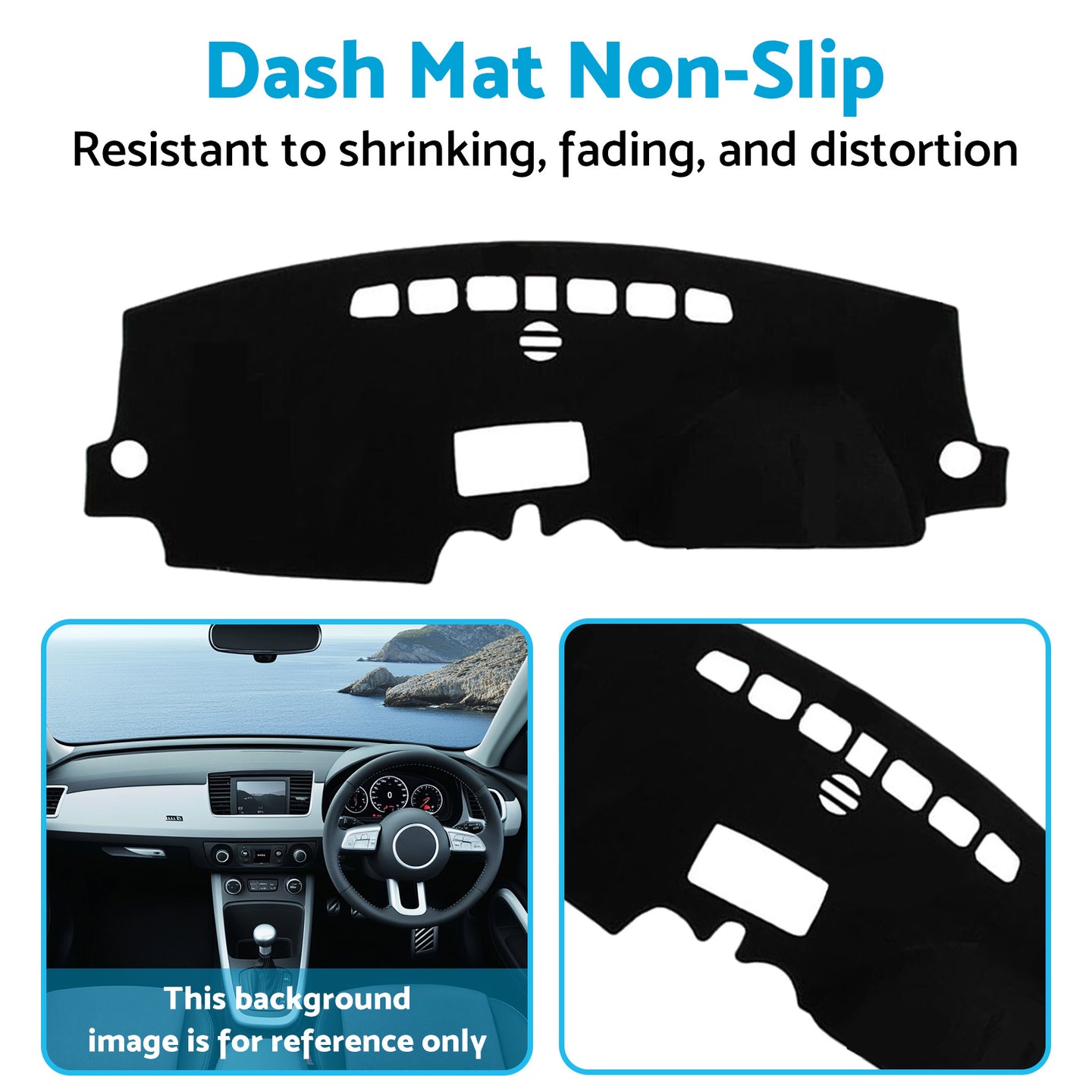 {{ Non-Slip Dash Mat Dashboard Cover Suitable For Audi A1 2012-2018 Polyester Black }} - Buy Car Parts Online at {{ Kaka Auto Parts }}.