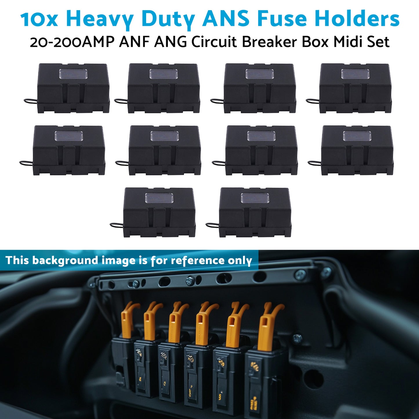 {{ 10x Heavy Duty ANS Fuse Holder 20-200AMP ANF ANG Circuit Breaker Box Midi Set }} - Buy Car Parts Online at {{ Kaka Auto Parts }}.