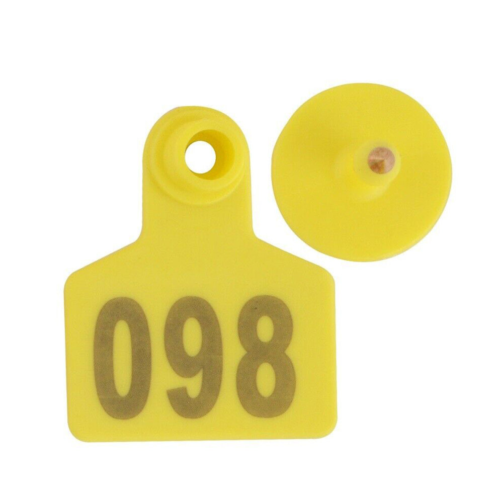 Small Plastic Livestock Ear Tags 5x4cm Numbered 100x Suitable For Sheep Cows Pigs Cattle