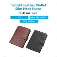 {{ RFID Blocking Leather Wallet Slim Mens Purse Trifold Credit Card Holder }} - Buy Car Parts Online at {{ Kaka Auto Parts }}.