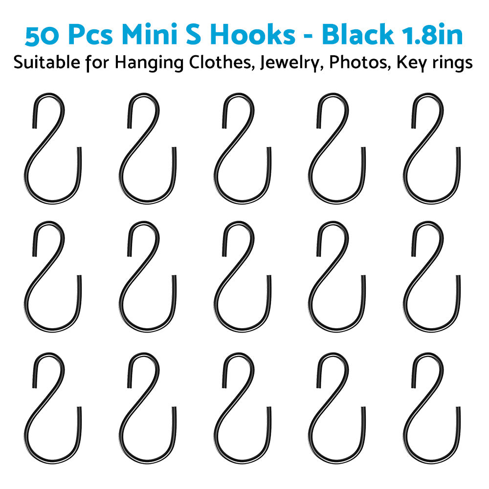 {{ S Shaped Hooks Small Metal for Hanging Plants Mini Ornament Hooks Black Hangers }} - Buy Car Parts Online at {{ Kaka Auto Parts }}.