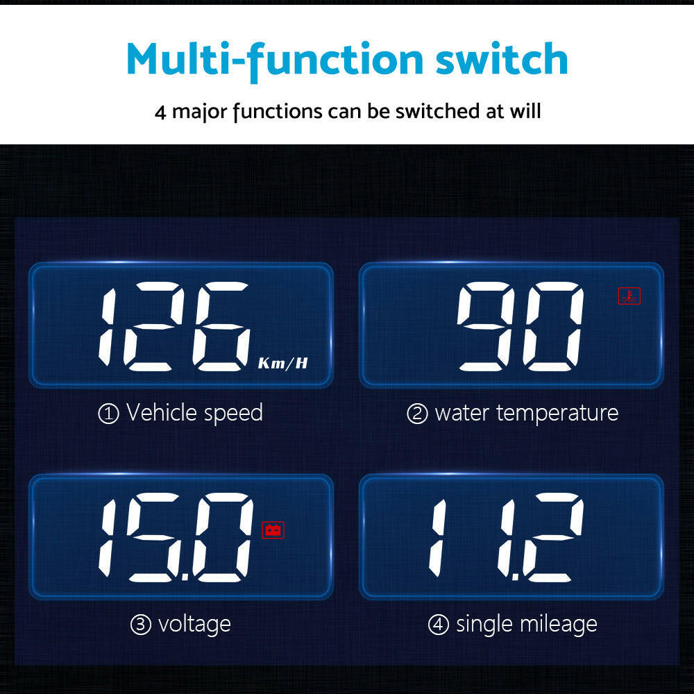 Universal Car Head Up Display GPS Speedometer Digital Speed Warning OBD2