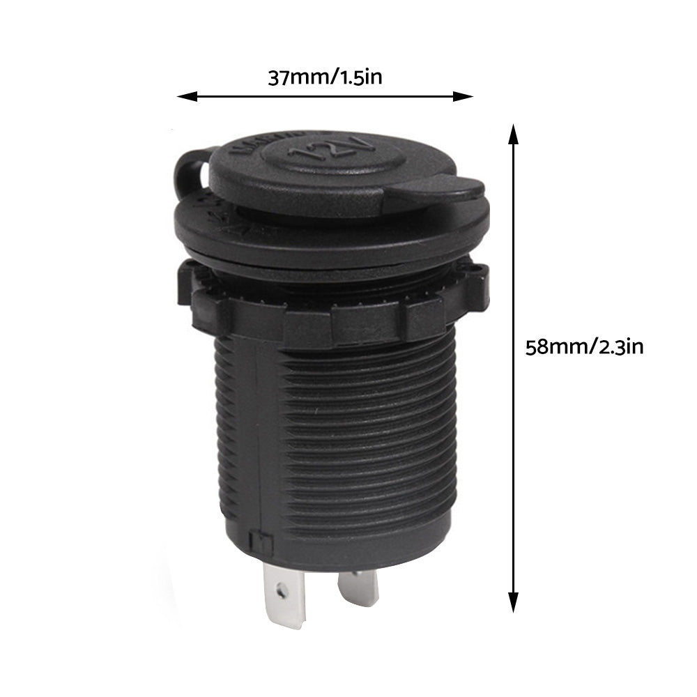 2x Waterproof 12V Car Cigarette Lighter Socket With USB Charger Power Adapter Outlet