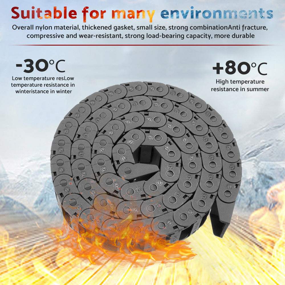 10mmX20mm 1Meter Drag Chain Cable Carrier Open Type with End Connectors Plastic