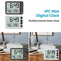 {{ Small Mini Digital Clock Temperature 鈩 Alarm Travel LCD LED Battery Black White }} - Buy Car Parts Online at {{ Kaka Auto Parts }}.