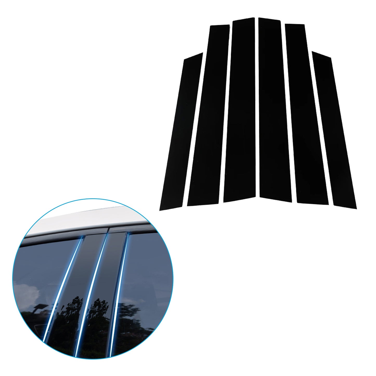 6x Black Window Trim Covers Suitable For Honda CR-V 2.4L 2007-2011
