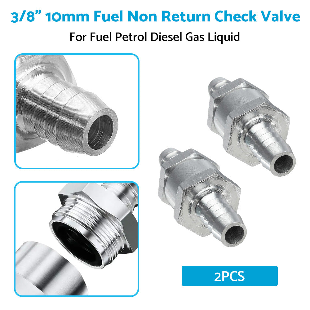 {{ 2x 3 8inch 10mm Inline Check Valve Fuel Petrol Diesel Gas Liquid One Way Non Return }} - Buy Car Parts Online at {{ Kaka Auto Parts }}.