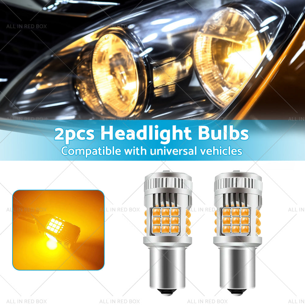 {{ 2PCS BA15S 1156 P21W LED Turn Signal Indicator Bulb Globe Amber No Hyper Flash }} - Buy Car Parts Online at {{ Kaka Auto Parts }}.