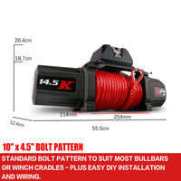 {{ Electric Winch 14500lbs 12V with Synthetic Rope Mount Plate Suitable For 4WD SUV }} - Buy Car Parts Online at {{ Kaka Auto Parts }}.