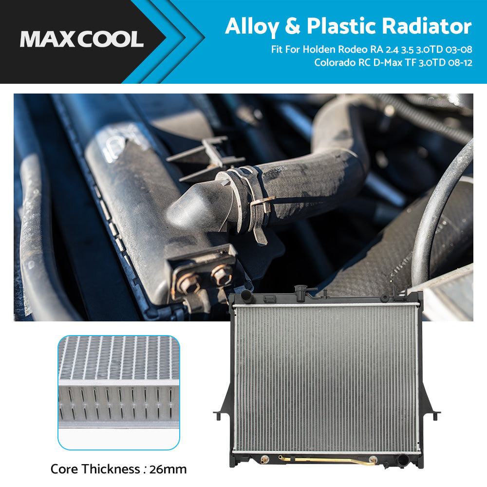 {{ RADIATOR for HOLDEN RODEO RA 3. 5L 3. 0TD COLORADO RC 3. 0TD  D-MAX 3. 0 2007-2012 }} - Buy Car Parts Online at {{ Kaka Auto Parts }}.