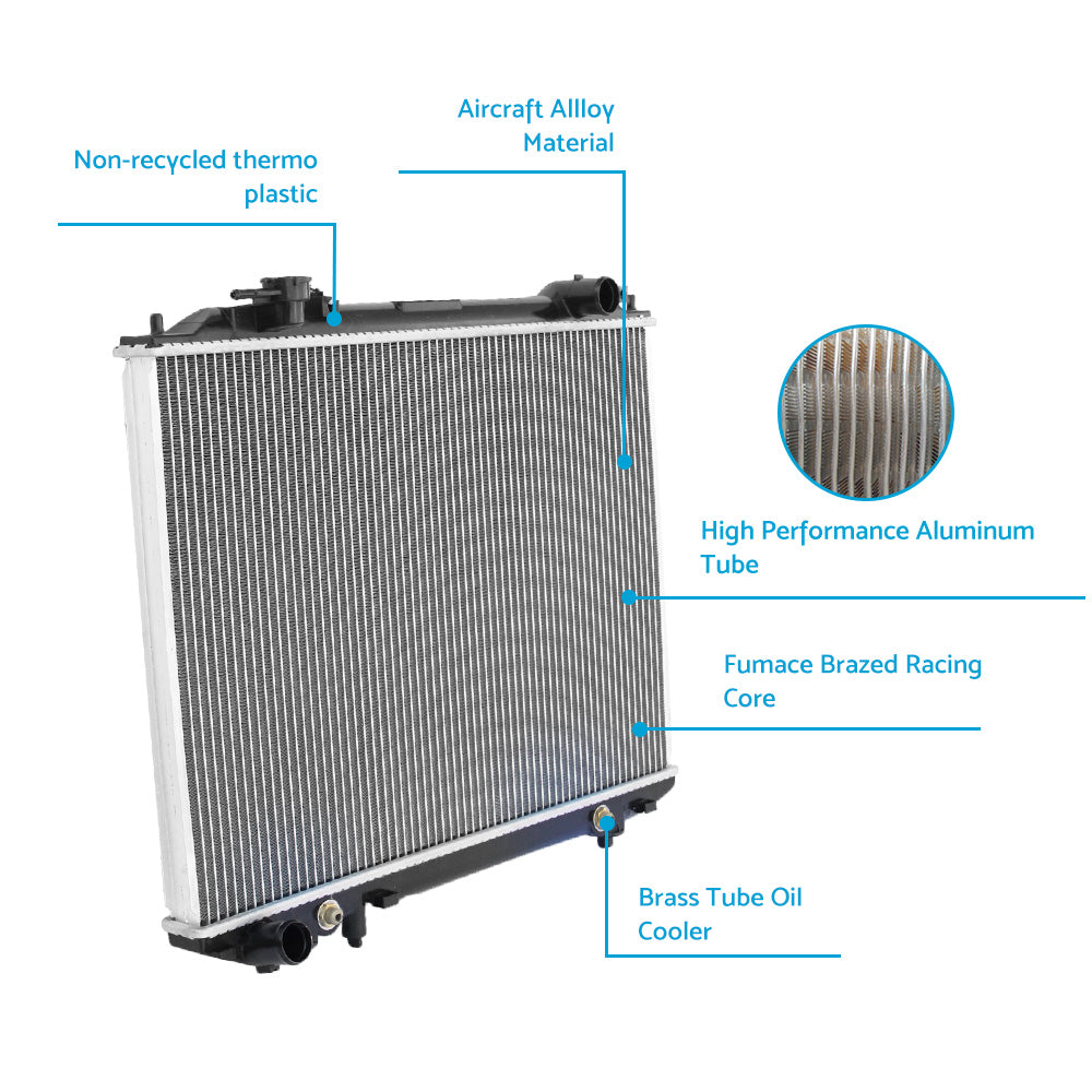 Radiator Suitable For Ford Courier PD PE PG PH, Mazda Bravo B2500 UF UN UTE AT MT 1996-2006
