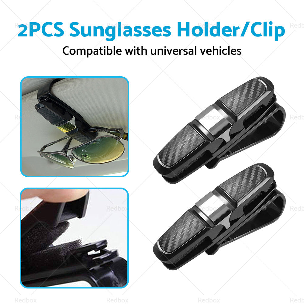 {{ 2pcs Car Glasses Holder Clip Case Sunglasses Eyeglasses Ticket Card Clip Holder }} - Buy Car Parts Online at {{ Kaka Auto Parts }}.