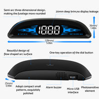 Car HUD Head-Up Display LCD Digital GPS Speedometer with Overspeed Alarm Universal