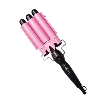 compare product 25mm Ceramic Triple Barrel Hair Curler Curling Iron Wave Wand Salon Styler