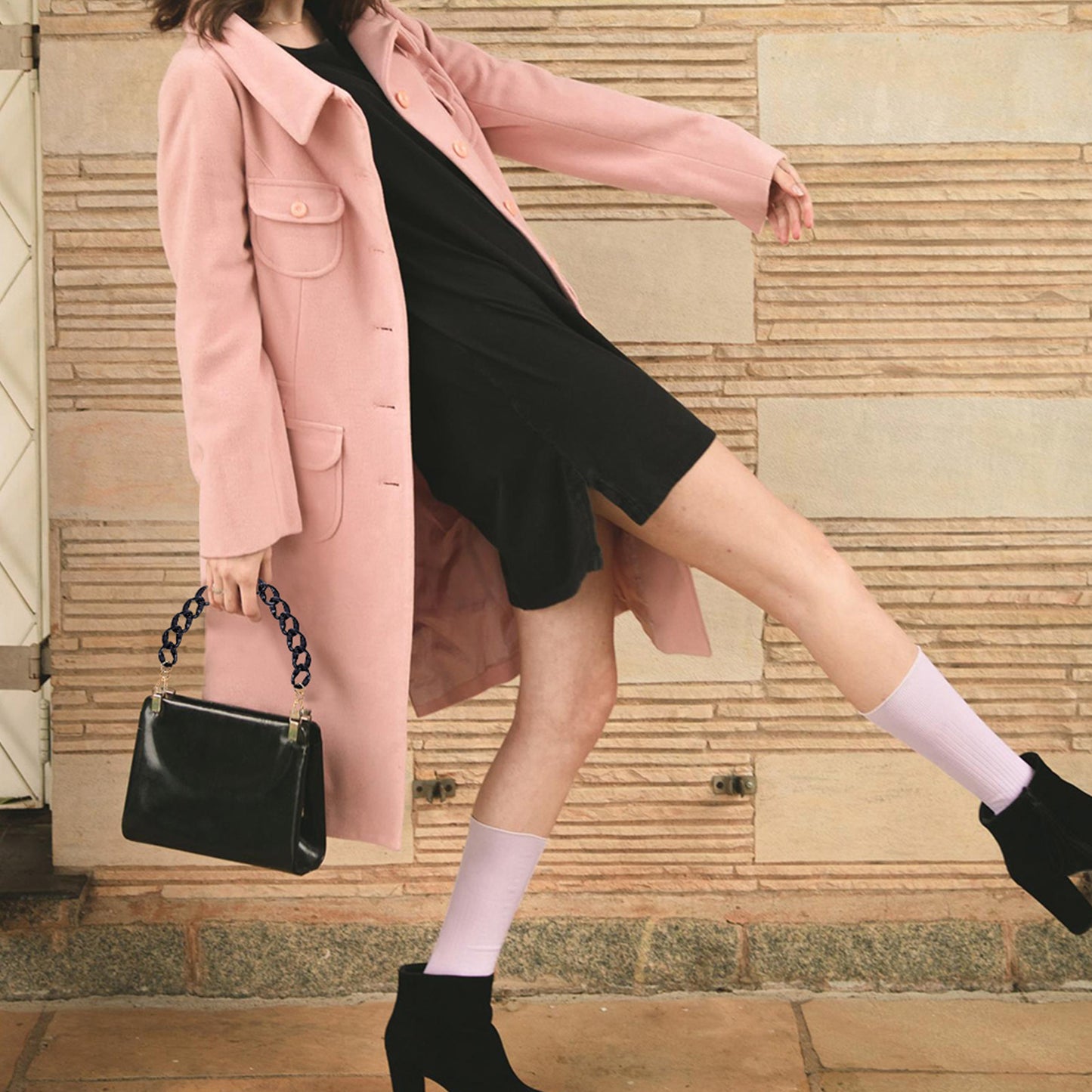 2PCS Resin Purse Chain Handle Acrylic Bag Strap Detachable Purse Clutches Handle