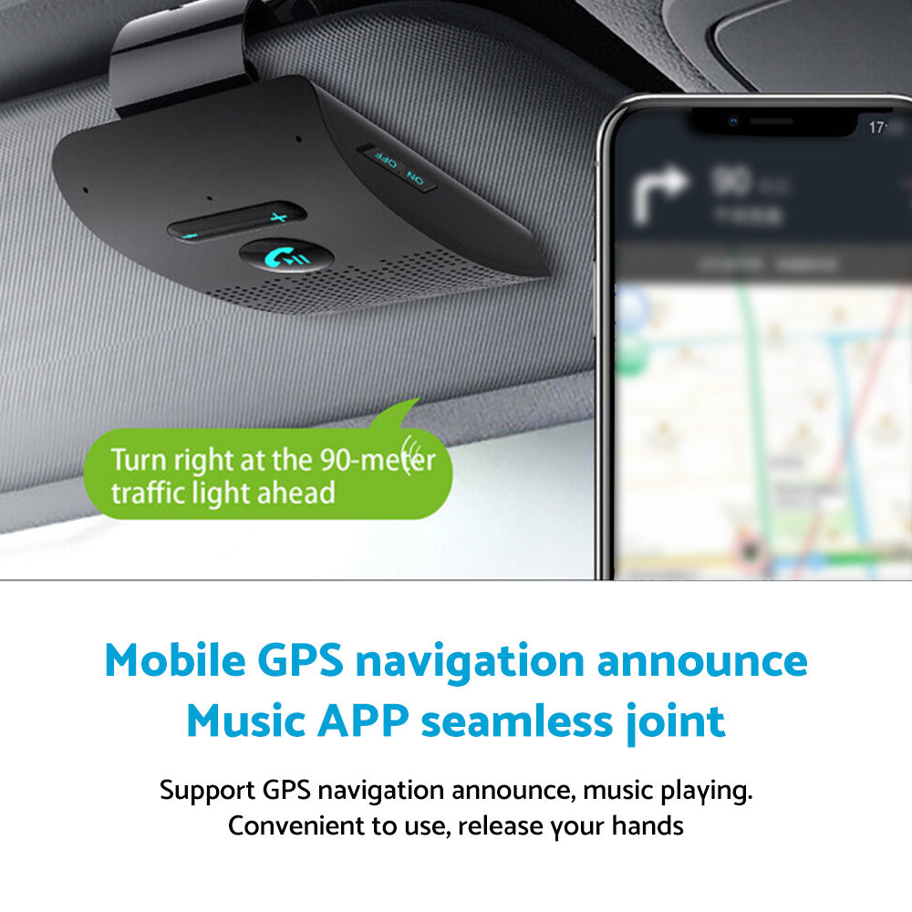 Wireless Car Bluetooth Handsfree Speaker Phone With Sun Visor Clip Black