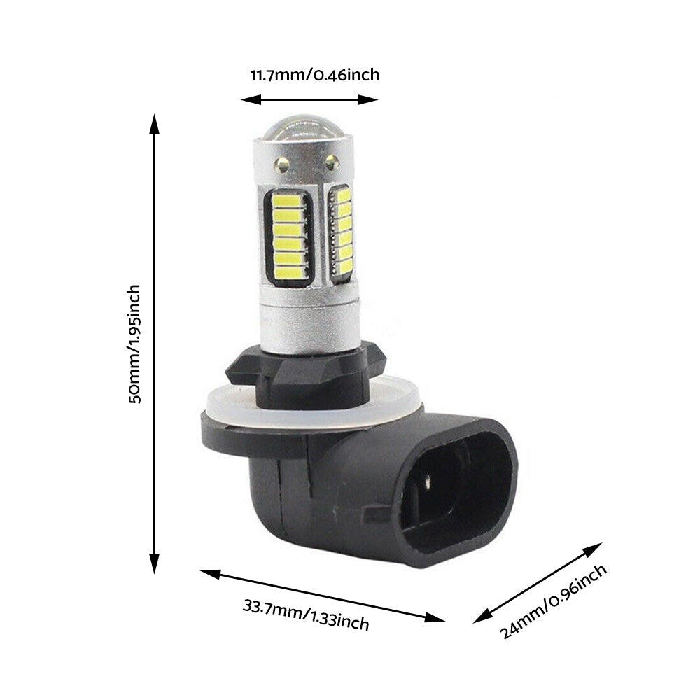 2x 881 H27 30W 6000K White LED Car SUV Fog Light Bulb DRL Lamp Extremely Bright