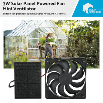 compare product 3W Solar Panel Powered Fan Mini Ventilator For Greenhouse Pet or Dog Chicken House