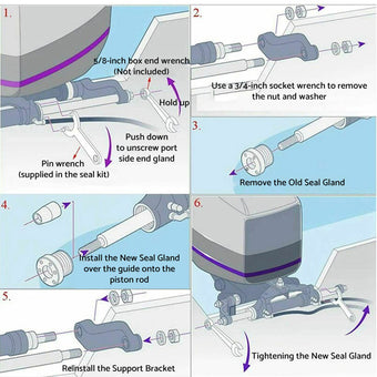 compare product Front Mount Hydraulic Steering Cylinder Seal Kit With Pin Wrench Suitable For Seastar Steering Systems