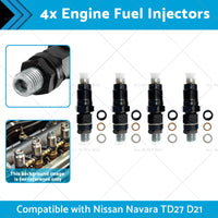 {{ 4x Engine Fuel Injectors Suitable for Nissan Navara TD27 D21 2. 7L 16600-43G23 }} - Buy Car Parts Online at {{ Kaka Auto Parts }}.
